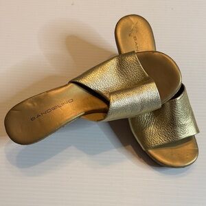 Bandolino Metallic Gold Slide Mules